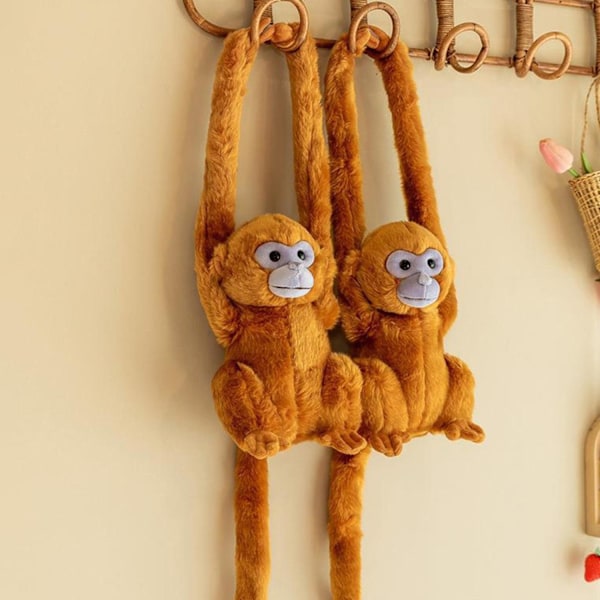 Golden Monkey Plyslegetøj Blødt Udstoppede Dyr Dukke Simulation Langarmet Abe Plysdyr Baby Sovende & Beroligende Ledsager Legetøj Fødselsdagsgave - xindaren
