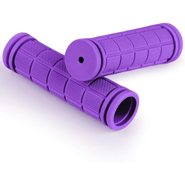 pair of ergonomic bicycle handles in non-slip soft rubber, Purple-Xin