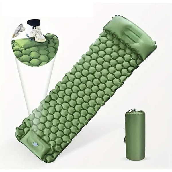 Luftmadrass Ultralätt uppblåsbar luftmadrass för camping inbyggd Green-Xin Green GRÖN