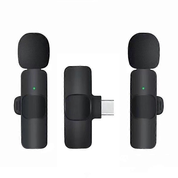 K9 2 i 1 Trådløs Clip-on Auto Støjreducerende Live Mini Mikrofon, Port: Type-C DS-K9TC-2-Xin