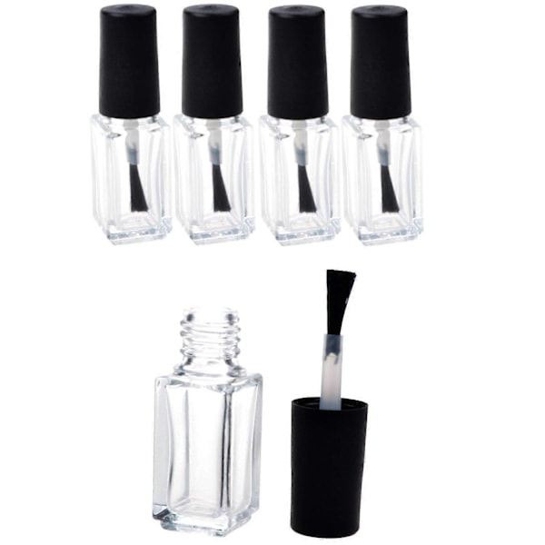 Tomme Neglelakflasker Transparent med Pensel Dæksel (5ml 5 stk) - Xin