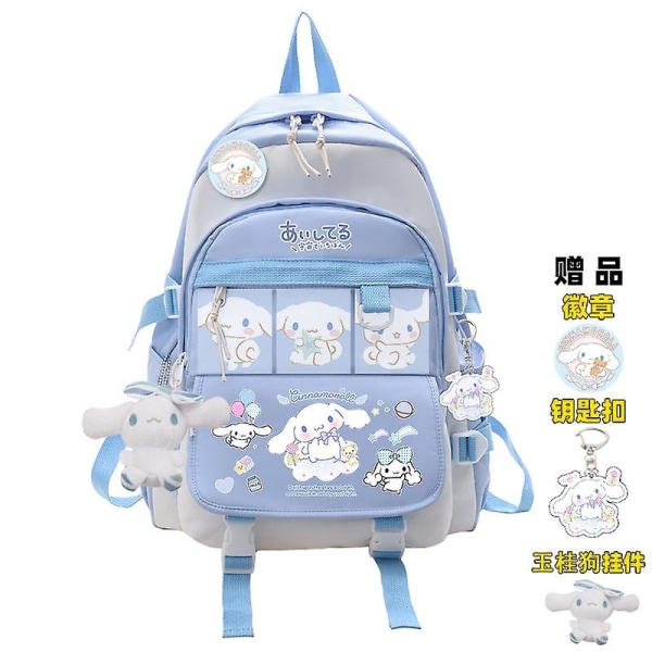 Huamade Sanrio Anime My Melody Kuromi Cinnamoroll Oppilaslaukku Reppu Vanhempi-lapsi Kevyt Tarp Reppu Lapsille Kawaii Lelut-Xin Blue