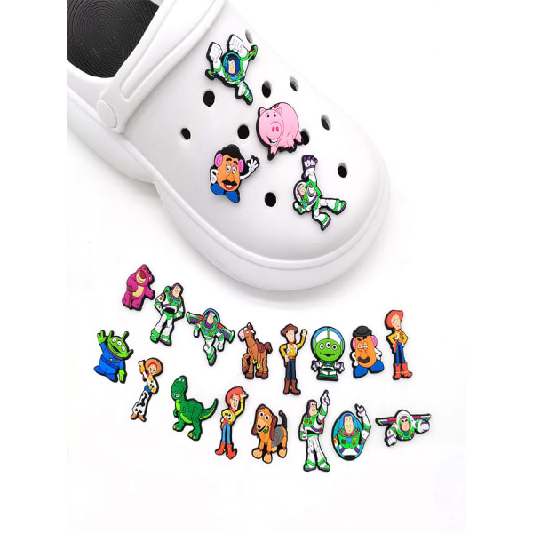 20 stk/pakke Tegneserie Crocs Buzz Lightyear Sko Blomster Dekorative Bu-Xin