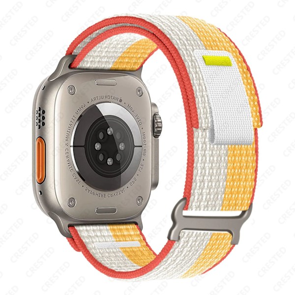 Trail Loop til Apple Watch Ultra 2 Rem 49mm 44mm 40mm 45mm 41mm 38mm 42mm 40 45mm Rem iWatch Serie 8 9 7 6 5 3 Rem Majsfarve-Xin Maize-White 42 44 45 49mm