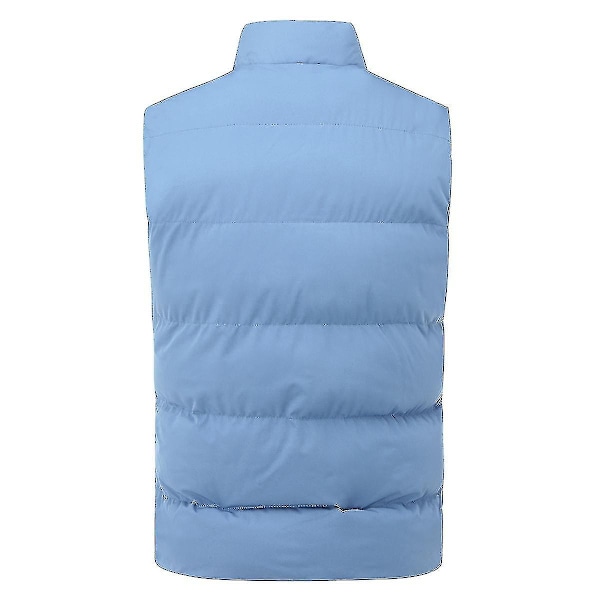 Mäns Lättvikts Vikbar Dunväst Quiltad Slank Puffer Väst-Xin Blue 3XL