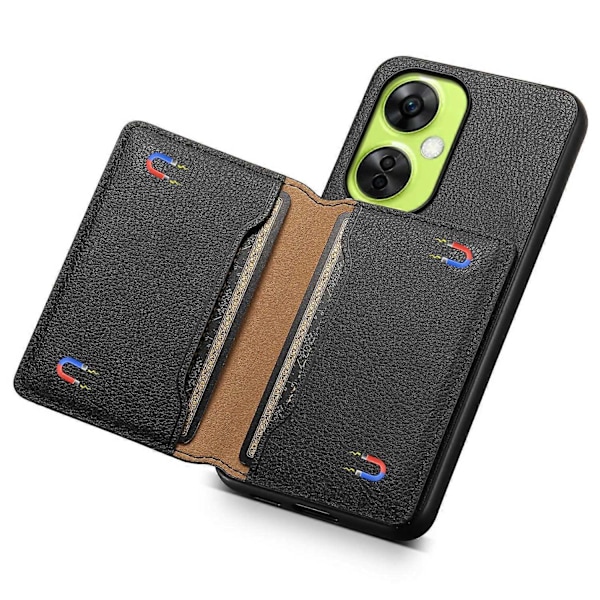 Kompatibel med OnePlus Nord CE 3 Lite 5G / Nord N30 5G Fodral PU Läder+PC+TPU Korthållare Telefonskal-xindaren Black