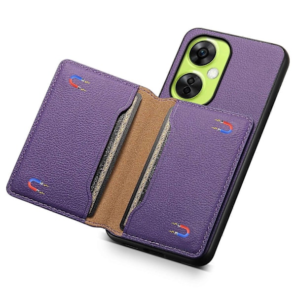 Kompatibel med OnePlus Nord CE 3 Lite 5G / Nord N30 5G Deksel PU Lær+PC+TPU Kortholder Telefondeksel-xindaren Purple