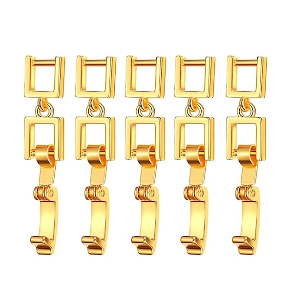 5 st Vikbart Förlängningslås Smyckesförlängare för Armband Halsband Tillverkning-xindaren Gold