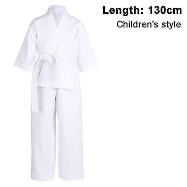 Karateuniform med gratis bælte, hvid karate-gi til børn og voksenstørrelse - Xin XS