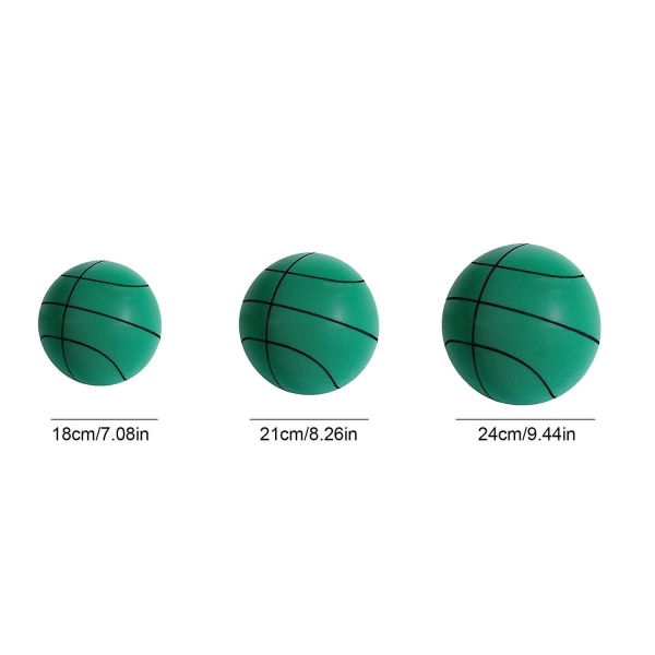 Handleshh Silent Basketball - Premium materiale, lydløs og myk skumball, trenings- og spillhjelper Grønn-Xin Green 24cm