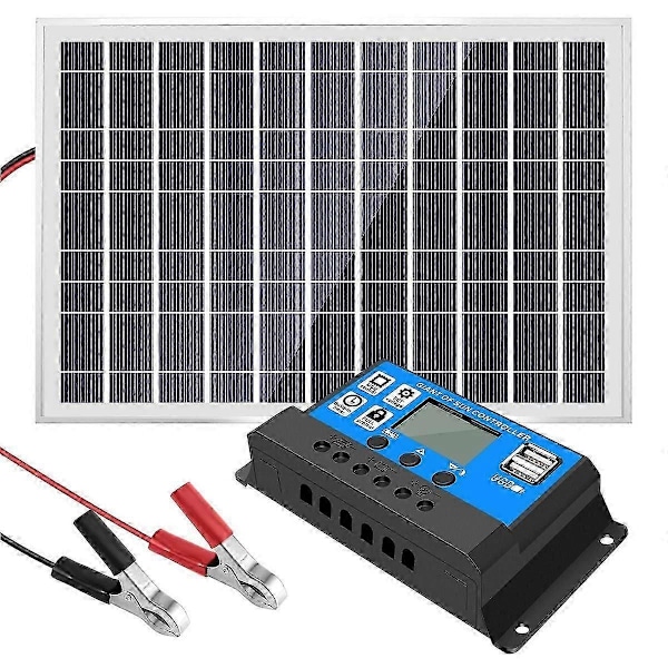 30W 12V aurinkopaneeli akkulaturi + 40A säädin asuntovaunuun, autoon, veneeseen, kotiin, retkeilyyn jn-xindaren