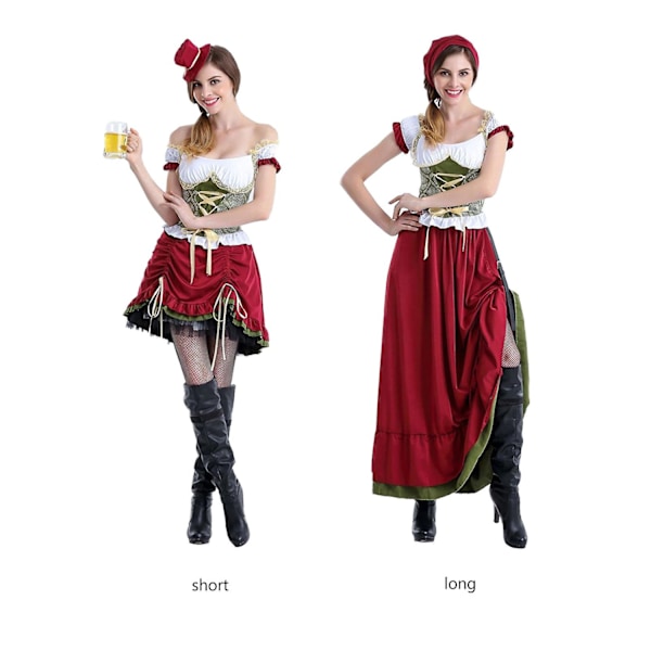 Uudet Oktoberfest-asut naisille, Saksalaisten asujen mekot Baijerilaiset Dirndl-mekot Oktoberfest-asut -Xin White XL