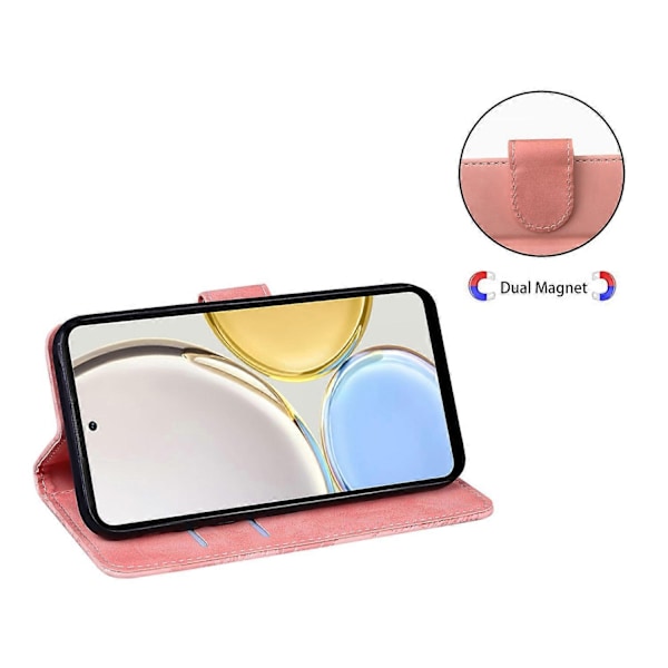 för Honor Magic 5 Lite 5G / X40 5G/X9a 5G Fjärilstryck Fullt Skydd Läder Plånbok Ställ Telefonfodral-Xin Pink