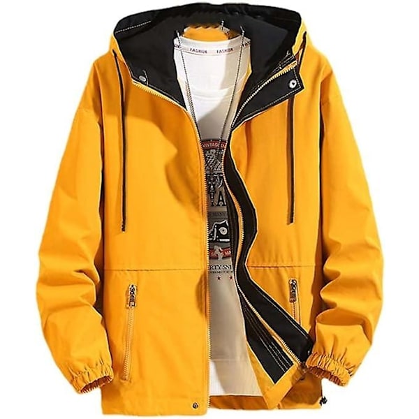 6xl 7xl 8xl Plus Size Herrjackor Vår Höst Casual Fashion Bomberjacka Män Överrock Nya Basebolljackor Herrjacka Kappor-Xin Yellow XXL