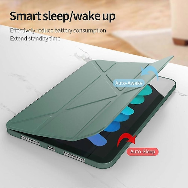 Magnetisk Absorption Origami Smart TPU + PU Læder Tablet Cover til iPad mini (2021)-Xin Gold
