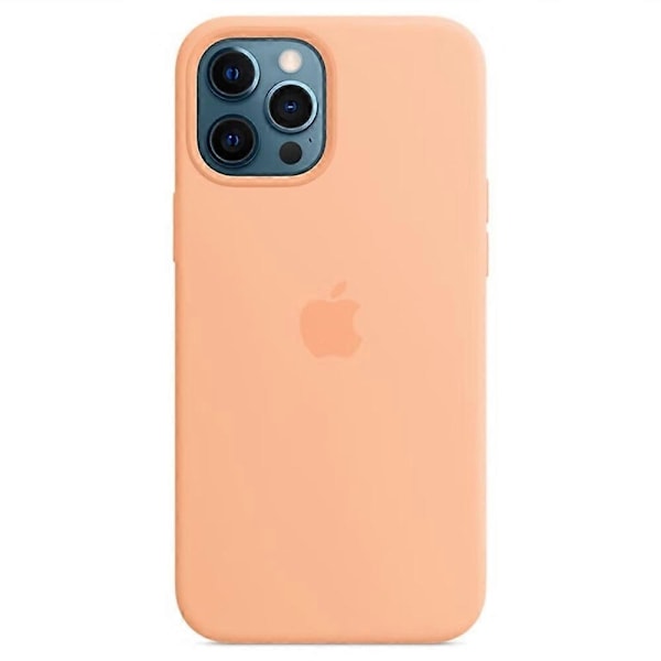Kompatibel med iPhone 12 Pro Max Cover Kompatibel med MagSafe 1:1 Skala Silikone Cover [Induktions Popover] - Ye-xindaren Light Orange