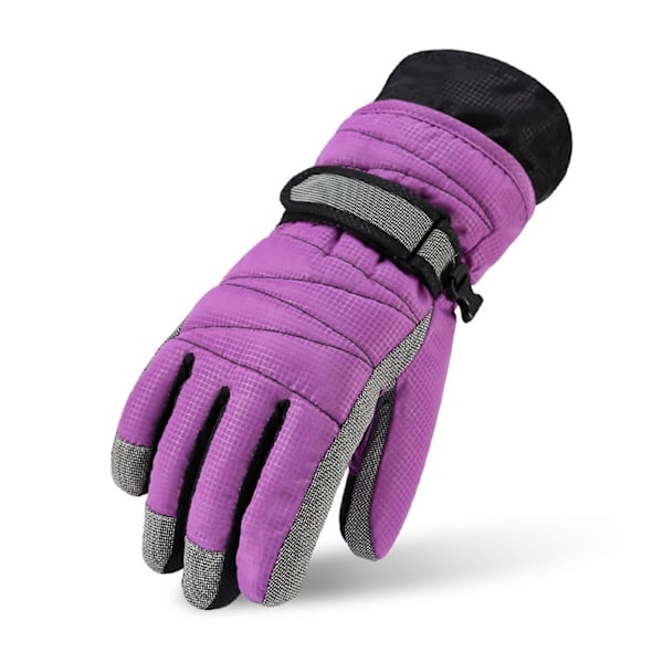 Unisex Talvisten Kestävien Tuulen- ja Vedenpitävien Hanskojen Pyöräily- ja Hiihtohansikkaat Naisille ja Miehille - Xin Purple M