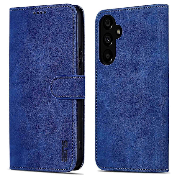 Læder Wallet Telefon Beskyttelsesetui med Magnetisk Lås til Samsung Galaxy A55 5G - Xin Blue