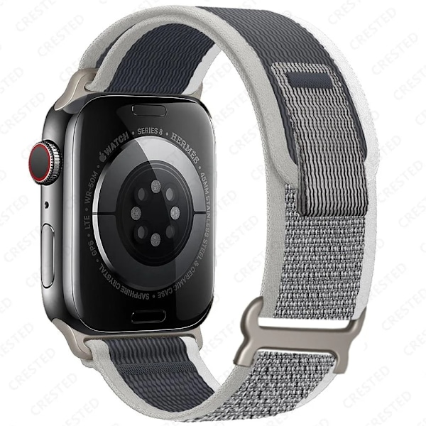 Trail Loop til Apple Watch Ultra 2 Rem 49mm 44mm 40mm 45mm 41mm 38mm 42mm 40 45mm Rem iWatch Serie 8 9 7 6 5 3 Rem Sort Hvid Grå-Xin Black white gray 38 40 41mm