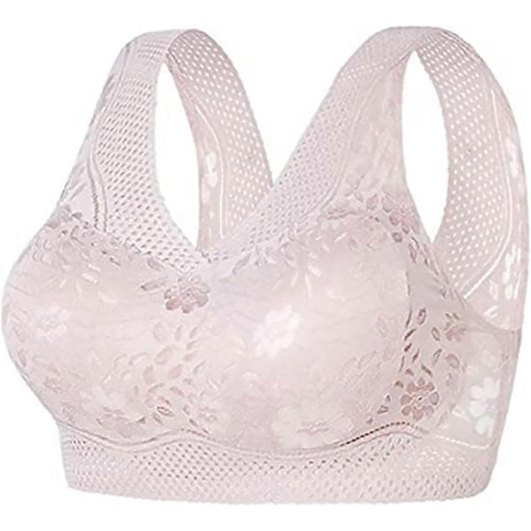 Ortopedisk BH för Kvinnor, Anti-Häng BH för Äldre Kvinnor, Hållningskorrigerande BH, Andningsbar Push up BH - Xin Pink Large