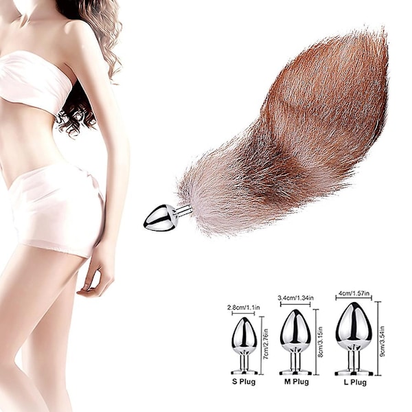 Svansplugg Rävsvans Katt Små Rekvisita Äkta Hår Liten Svans Avtagbar Hundleksak Sp-Xin Pure White Fox L