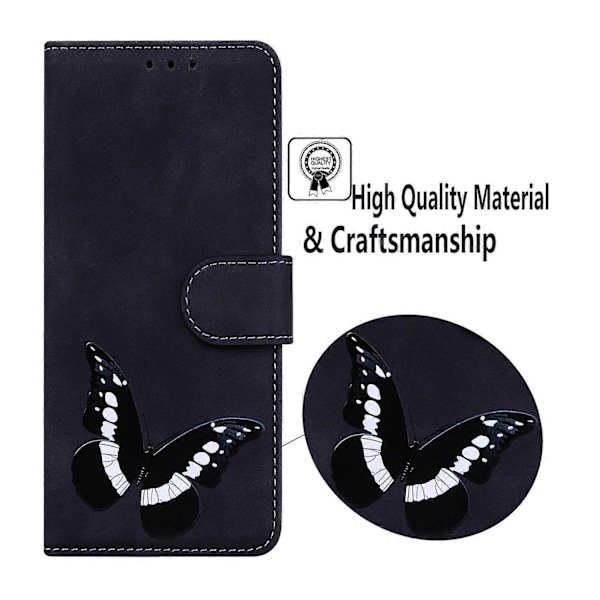 for Honor Magic 5 Lite 5G / X40 5G/X9a 5G Sommerfugl Print Fuld Beskyttelse Cover Læder Wallet Stand Telefon Case-Xin Black