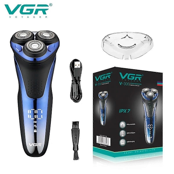 VGR Rakapparater Professionell Rakapparat Vattentät Skäggtrimmer Uppladdningsbar Sladdlös Elektrisk Bärbar Rakmaskin för Män V-306-Xin with box