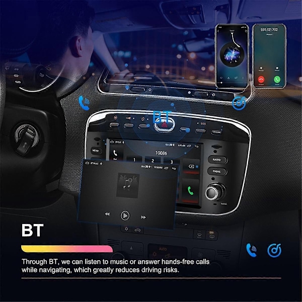 Android 2 Din Bilradio Kompatibel med Punto 2010-2016 2012-2015 Multimedia Spelare Wifi GPS Navigation Stereo-xindaren