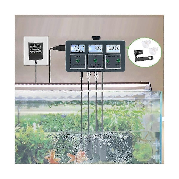 8-i-1 Genopladeligt Vandkvalitetsmåler Værktøj S.G PH EC Salt ORP TDS Temp Multiparameter Test til Akvarium EU Stik-Xin