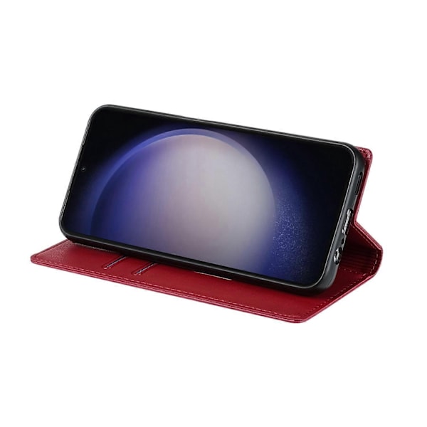 Kompatibel med Samsung Galaxy S25+ Lommebok Etui Magnetisk Lukking PU Lær Telefon Deksel - Rød - xindaren Red