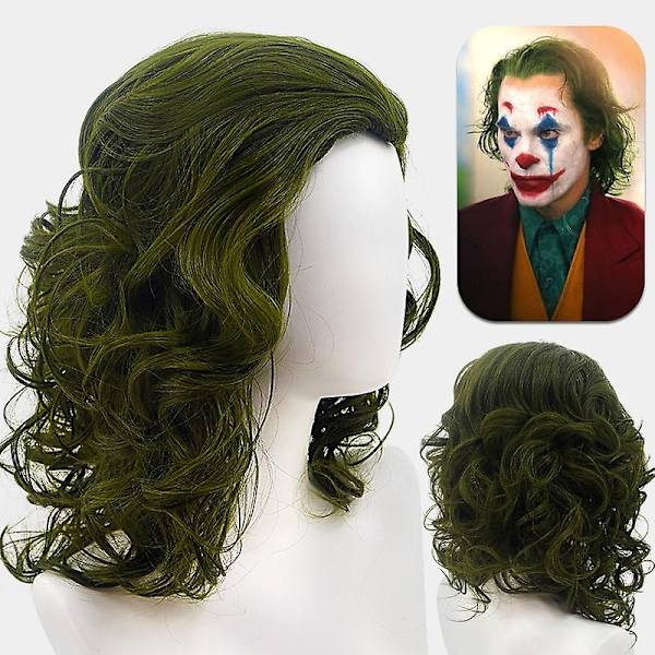 Elokuva Joker -asu poikille ja tytöille Arthur Fleck täysi Halloween-asu Karnevaaliasu - A peruukilla-Xin With wig 130 cm