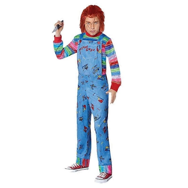 2024 Unisex Voksen Seed of Chucky Kostume Barn Chucky Halloween Kostume-Xin Adult L