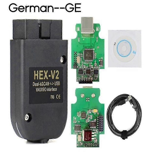 Flerspråkigt VCDS HEX X2 22.3 HEX CAN USB-gränssnitt V2 ATMEGA162+16V8+FT232RQ-Xin German