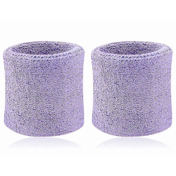 2 kpl Urheiluranneke Yksivärinen Imukykyinen Puuvilla Hengittävä Nopeasti Kuivuva Hikinauha Tennikseen - Xin Purple