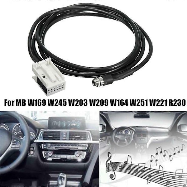 Auton 3,5 mm 12-nastainen naarasääni- ja musiikkiliitäntäkaapeli W169 W203 W209 W221 W164 R230-Xin