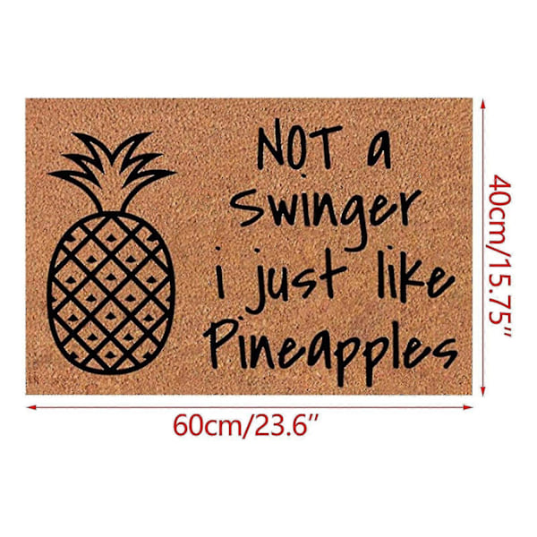 Black Friday 2023 Inverterad Ananas Dörrmatta, 60 x 40 cm Inomhus Utomhus Entré Dörrmatta Halkfri Söt Frukt Dekorativ Matta för Semesterfest-Xin E