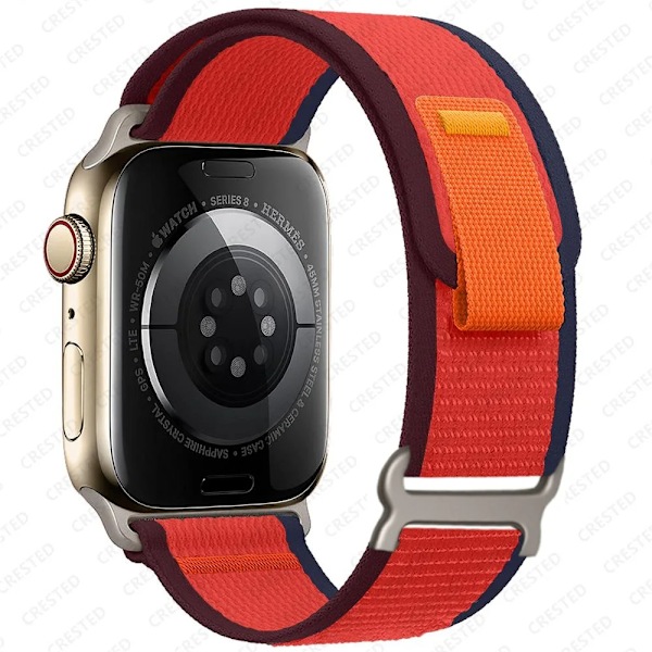 Trail Loop för Apple Watch Ultra 2 armband 49mm 44mm 40mm 45mm 41mm 38mm 42mm 40 45mm armband iWatch serie 8 9 7 6 5 3 SE armband b röd w-Xin b red w 38 40 41mm