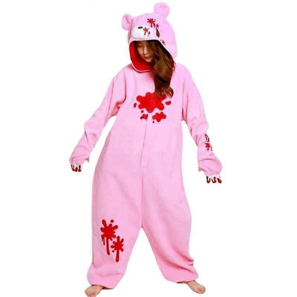 Gloomy Blood Bear Uusi Musta Pinkki Roolipeliasu Villaeläimen Bodysuit Pyjama Aikuisten Roolipeliasu Pyjama Yöasu - Xin Black S