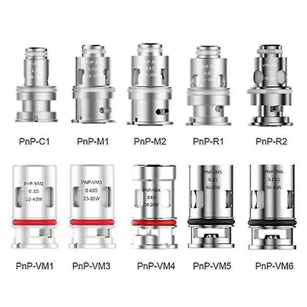 5-pack PnP-spolar VM1/VM3/VM5/VM6/TM1/TM2/R1/C1/TR1 för Drag S H80s E60 Vinci X Argus MTL PnP-X Po-Xin