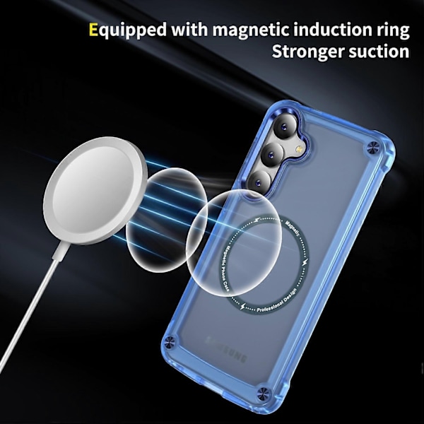 Telefonfodral för Samsung Galaxy S25 - Skin Touch TPU PC Skyddande Fodral Kompatibelt med MagSafe - Transparent Blå - Xin Transparent Blue