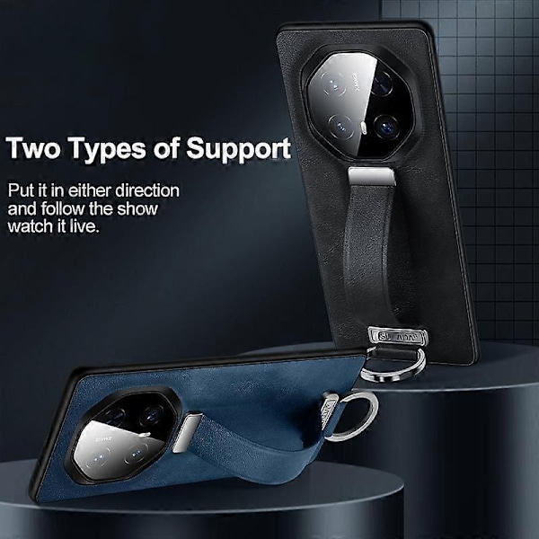 PC Hybrid PU Tekstur Deksel Kompatibelt med Huawei Mate 70 RS Ultimate-xindaren Red