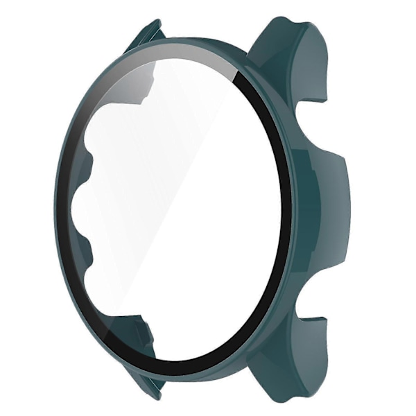 Kompatibel med Garmin Forerunner 255 Anti-repa Anti-fall Hårt PC Klockfodral Skyddskåpa med Härdat Glas Skärm -xindaren Blackish Green