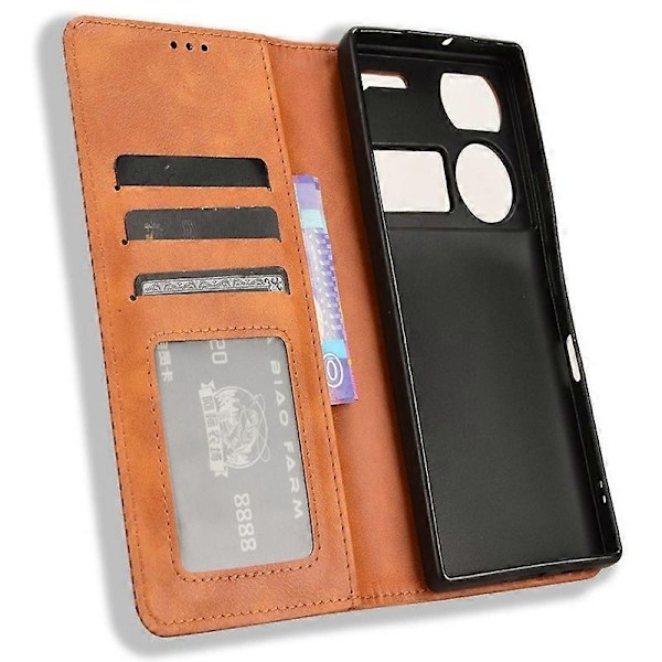 Yhteensopiva ZTE nubia Z60 Ultra Lompakko Nahkakotelo Jalustalla Magneettisella Sulkemisella - xindaren Style B