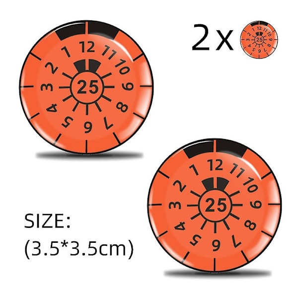 2 stk 3D gel-klistremerker for registreringsskilt, TUV-plakett-klistremerker -GSLA-Xin 25