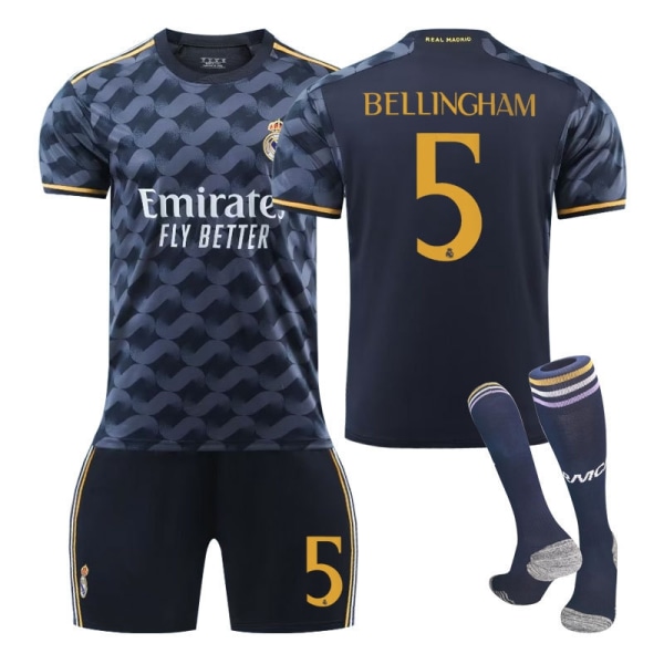 23-24 Real Madrid Udebanetrøje Royal Blue Shirt No. 10 Modric 7 Pooh C Ronaldo 5 Bellingham Fodboldsæt NO.5 BELLINGHAM NO.5 BELLINGHAM-Xin NO.5 BELLINGHAM XS