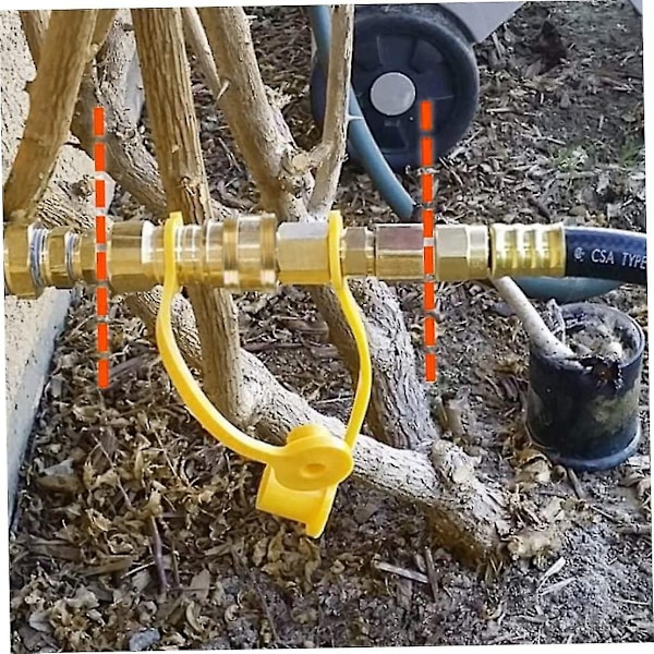 Propan Snabbkopplingar Mässing 3/8 Tum Naturlig Propan Gas BBQ Slang Plug Set BBQ Slang och Regulator (Guld) (1 Styck-Xin
