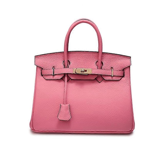 Sakura Pink 35cm Sakura Pink Ægte Læder Håndtaske Øverste Lag Kødkvæg Pendler Messenger Taske Kvinders Taske-Xin Cherry Blossom Pink 35cm