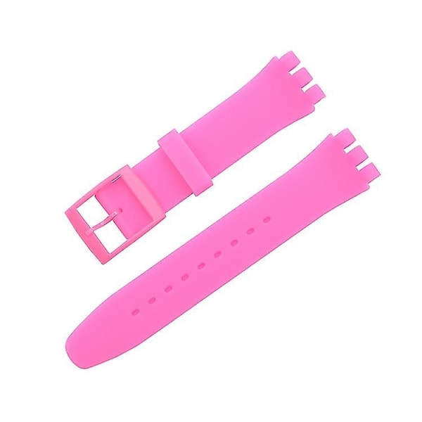 Sopii Swatch jelly kolmisilmäiselle klassikolle 12/17/19/20MM kolmikärkinen silikoniranneke-Xin Dark Pink 17mm