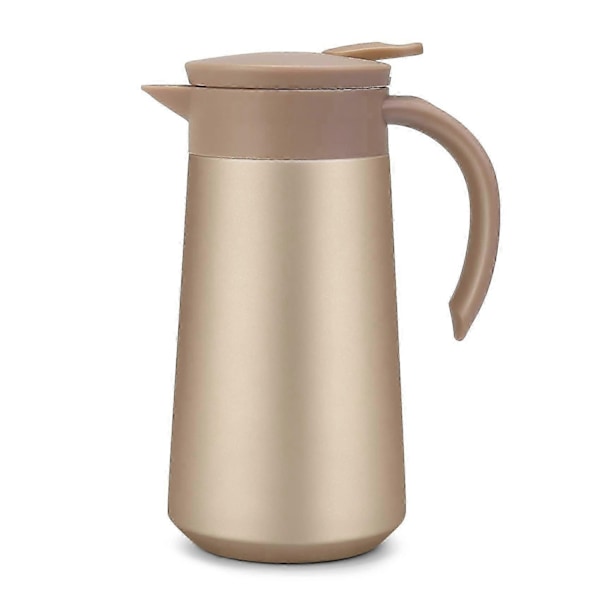 Kaffekanna Termos Lufttät Isolerad Kaffetermos Rostfritt Stål Vakuum Termoskanna Flaska för Kaffe, Varmt Vatten, Te, Varma Drycker guld-xindaren