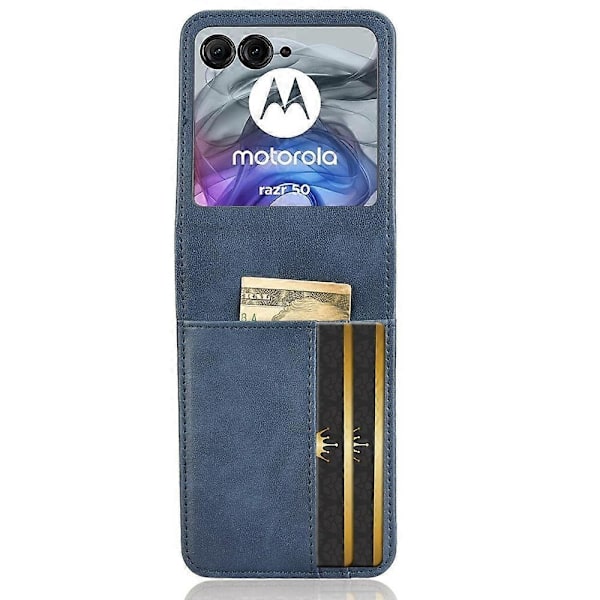 Kompatibel med Motorola Razr 50 5G Plånboksfodral Stöttåligt Läder Telefonskal - xindaren Style E